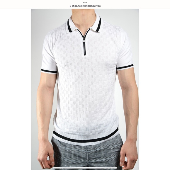 Brand New —Haight & Ashbury—TEXTURED TIPPING ZIP KNIT POLO—Original $135.00 - Picture 5 of 10